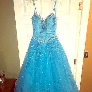 Aqua blue ball gown